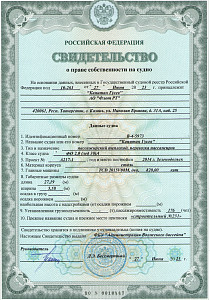 Свидетельство "Капитан Гусев"